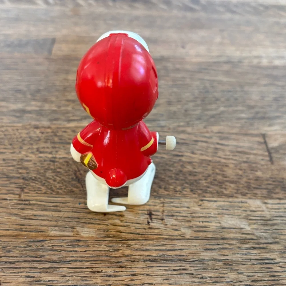 Vintage Football  Snoopy Red and White Wind Up Toy Figure